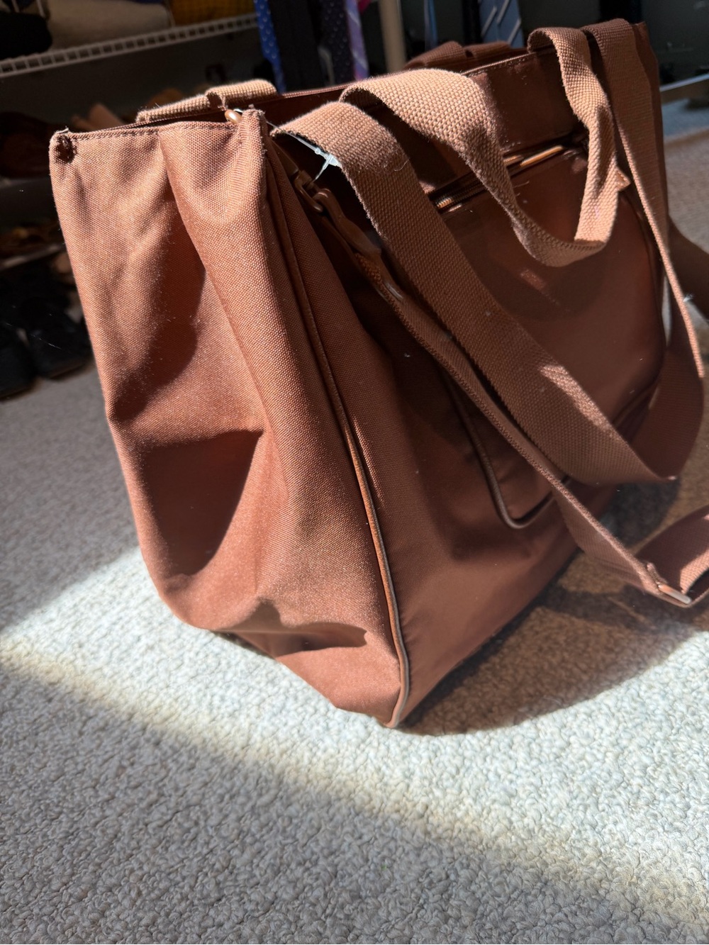 BEIS Brown Laptop Tote Bag with Front Zip Pocket - Maple - Picture 5 of 5
